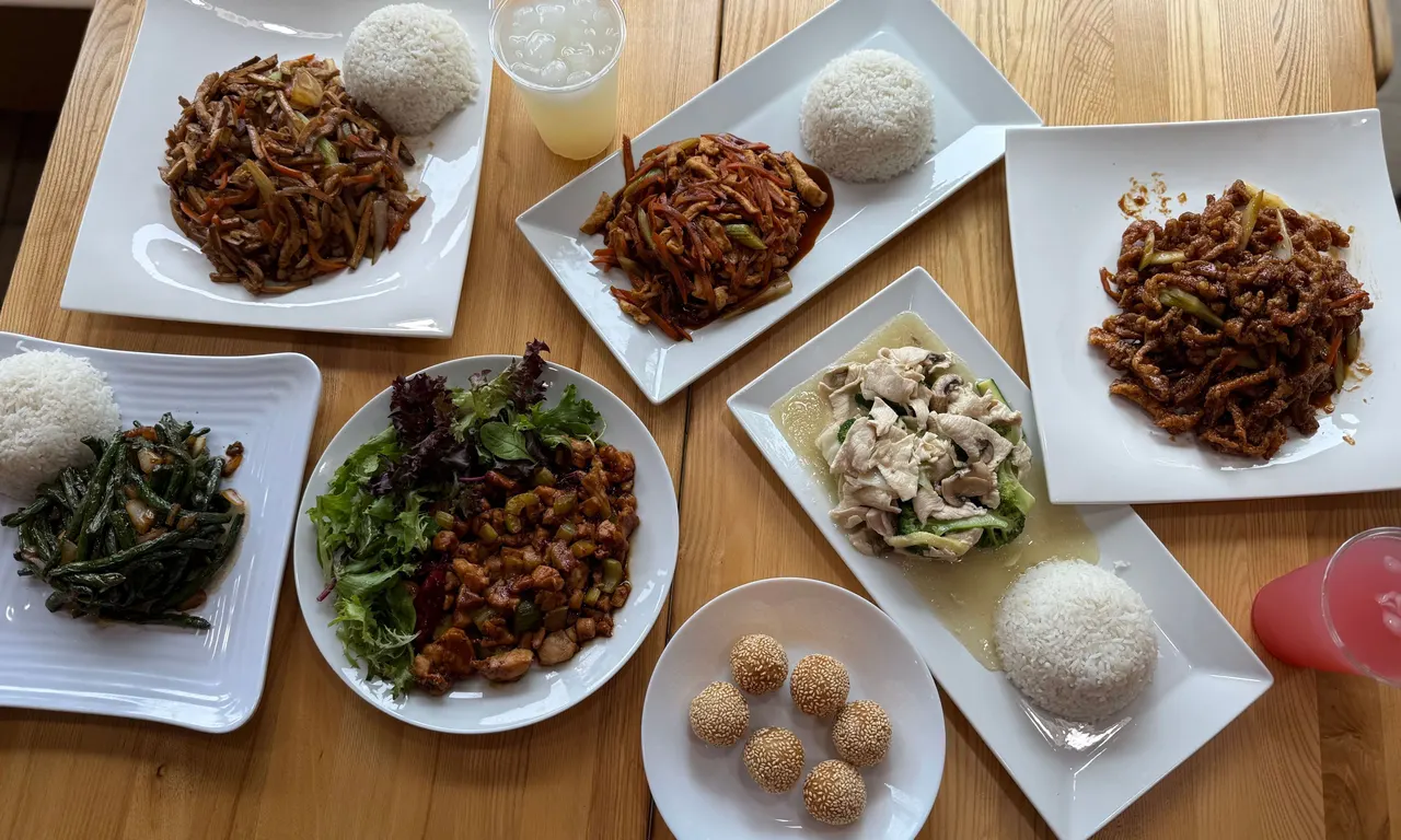 A table of Oriental Cafe dishes